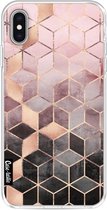 Casetastic Apple iPhone XS Max Hoesje - Softcover Hoesje met Design - Soft Pink Gradient Cubes Print