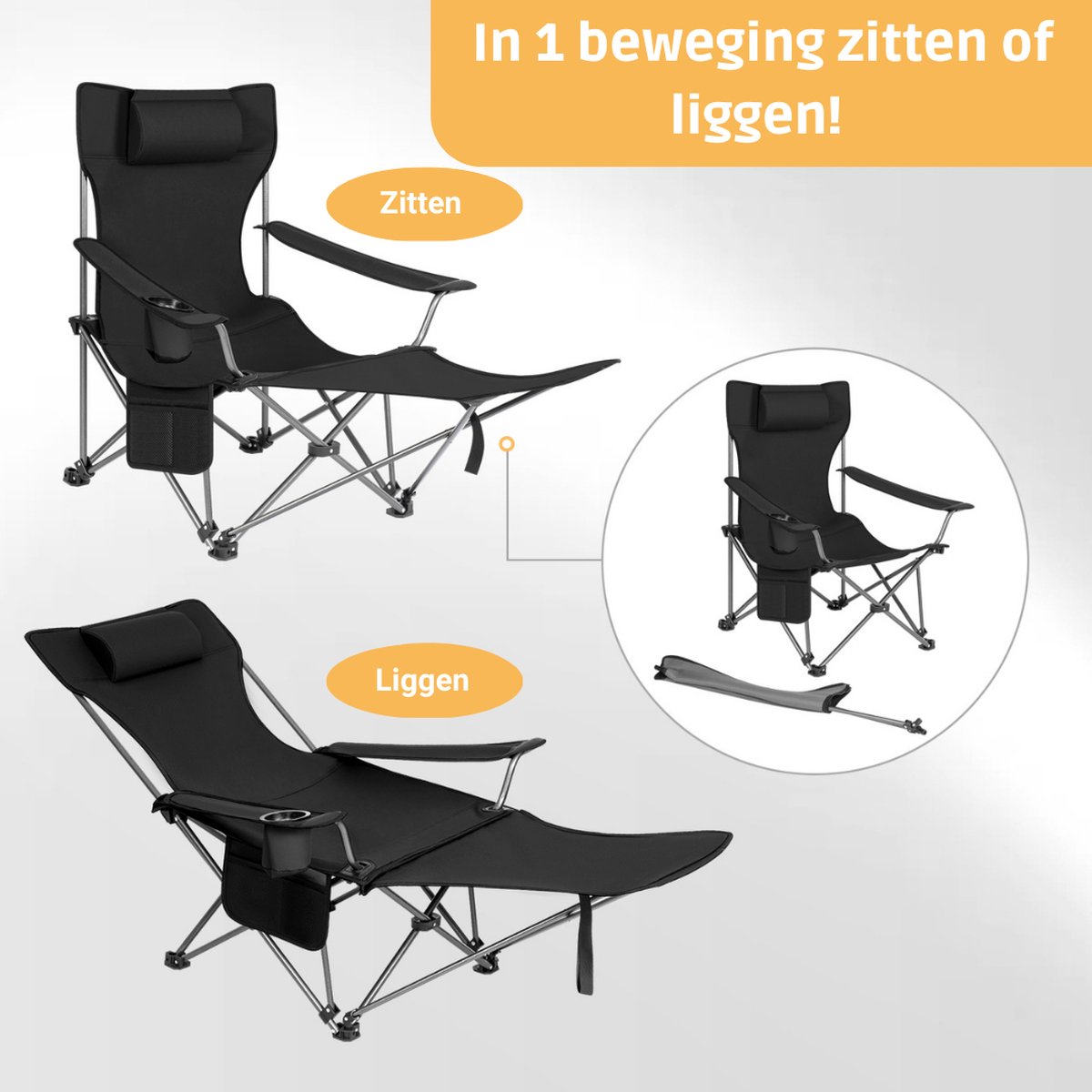 AMANKA Ligstoel 155x60cm - opvouwbaar Campingstoel Ligbed Strandstoel Tuinstoel vouwligstoel Blauw AMANKA Ligstoel 155x60cm - opvouwbaar Campingstoel Ligbed Strandstoel Tuinstoel vouwligstoel Blauw