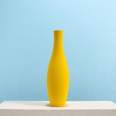 Slimprint Vase DIAMOND, Jaune, 15,5 x 52 cm, Vase de Sol Décoratif pour Fleurs séchées, Plastique Végétal