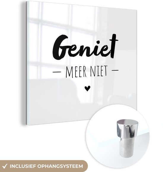 MuchoWow® Peinture sur verre 90x90 cm - Peinture acrylique sur verre - Texte - Profitez plus que tout - Profitez - Citations - Photo sur verre - Peintures