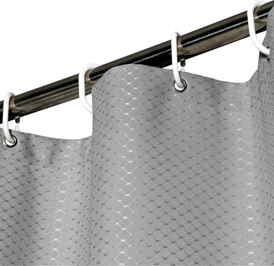 Luxe Wasbaar Douchegordijn Waterdicht & AntiSchimmel Grijs