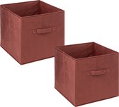 5Five Panier de rangement / panier d'armoire - 4x pièces - 29 litres - rouge bordeaux - Paniers d'armoire à compartiments