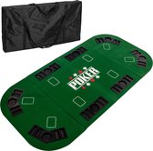 Pokermat - Pokerkleed - Poker tafelkleed - Pokertafel inklapbaar - Pokertafel - Poker top - Poker - Inclusief draagtas - Opvouwbaar - 160 x 80 cm - Groen