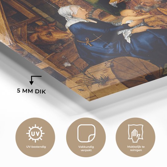 MuchoWow® Peinture sur verre 160x120 cm - Peinture sur verre acrylique - Adoration des Mages - peinture d' Albrecht Dürer - Photo sur verre - Peintures
