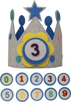verjaardagskroon-koninklijke kroonvorm met een schattig sterrenpatroon-klittenbandsluiting-Geschikt voor Jongens en Meisjes