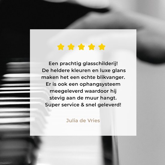 MuchoWow® Peinture sur Verre - Tableaux de Pianiste Jouant du Piano d'une Main en Noir et Blanc - 120x80 cm - Peintures sur Verre Acrylique - Photo sur Glas