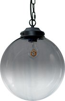 Metz Transparant/Smoke Glazen Design Hanglamp - ⌀30x32cm - Zwart