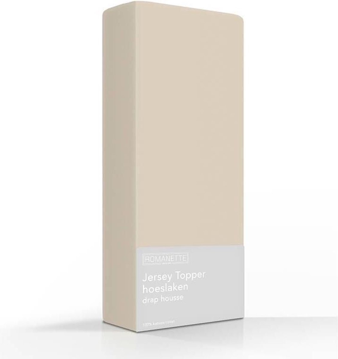 Romanette zachte jersey topper hoeslaken tweepersoons (140/150x200/210/220) - zand