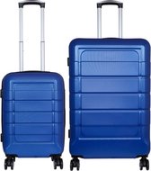 Kofferset 2 delig - Reiskoffers met TSA slot en op wielen - Como - Blauw - S + L - Travelsuitcase