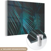 MuchoWow® Glasschilderij 180x120 cm - Schilderij acrylglas - Palm - Palmboom - Tropisch - Foto op glas - Schilderijen