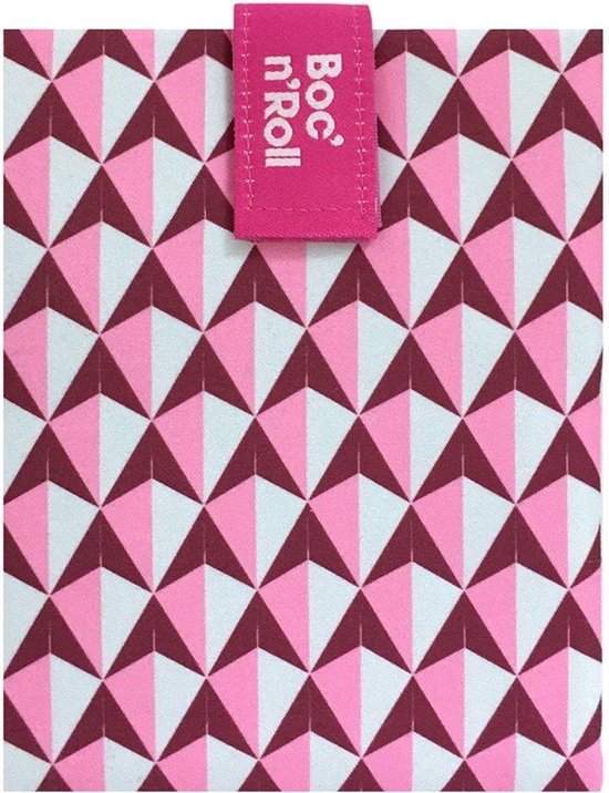 Roll'Eat Boc'n'Roll Foodwrap Boterhamzakje  - Herbruikbaar - Tiles Pink