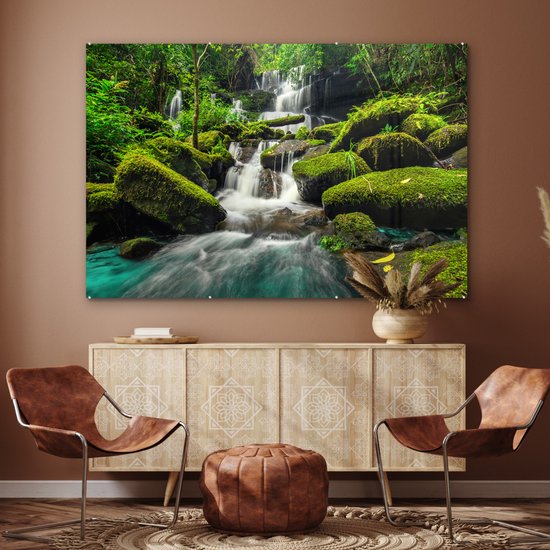 Peinture sur Verre - Cascade - Mousse - Nature - 150x100 cm - Peintures sur Verre Peintures - Photo sur Glas