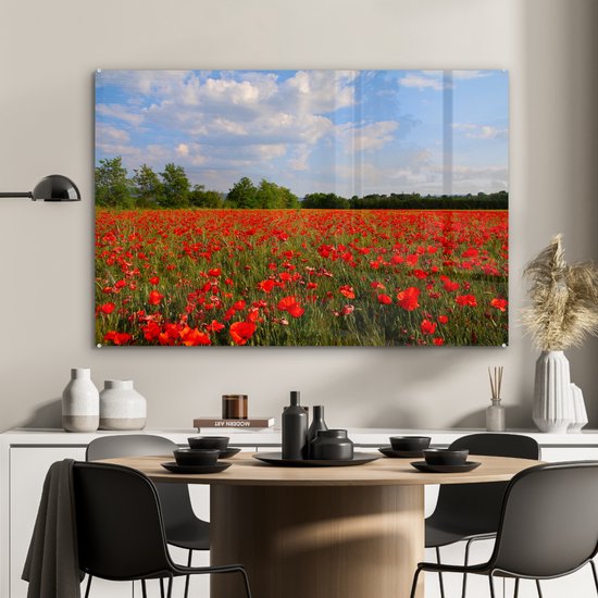 Peinture sur Verre - Coquelicots - Fleurs - Printemps - 120x80 cm - Peintures sur Verre Peintures - Photo sur Glas