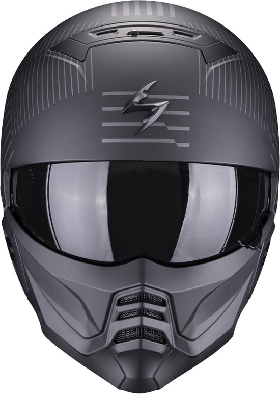 Scorpion Exo-Combat II Miles Zwart Mat - Casque Jet Argent L