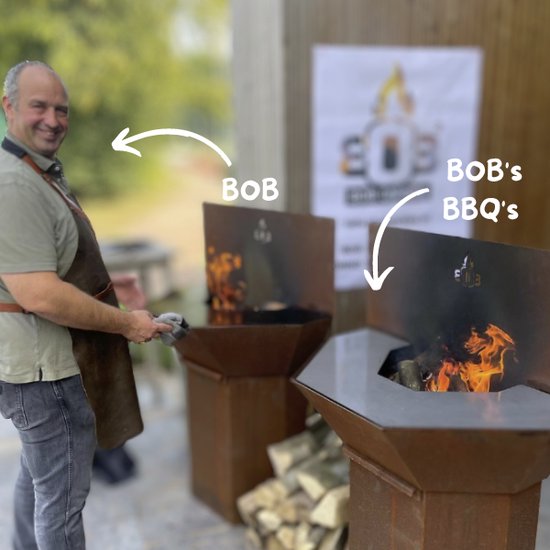 B0BS BBQ - Cortenstaal - Cortenstaal Barbecue - Praktische aslade - Platte achterkant - Ingebouwde lekrand van SenS-Line — afbeelding 5