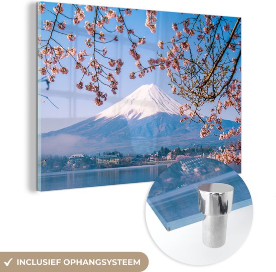 Uitzicht op de Fuji Berg in het Aziatische Japan Plexiglas 180x120 cm - Foto print op Glas (Plexiglas wanddecoratie) XXL / Groot formaat!