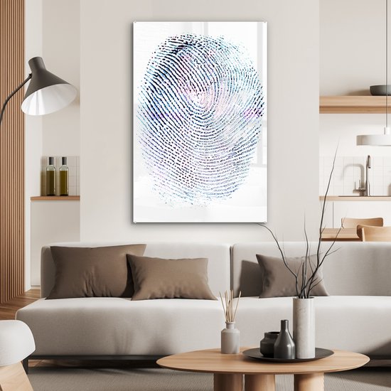 MuchoWow® Peinture sur verre 60x90 cm - Peinture sur verre acrylique - Empreinte digitale colorée - Photo sur verre - Peintures