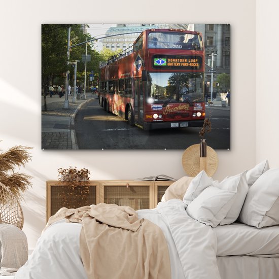 Un bus à impériale en plexiglas de New York 180x120 cm - Tirage photo sur Glas (décoration murale en plexiglas) XXL / Groot format!