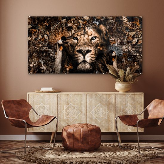 Muchowow Canvas Schilderij - 50x50cm Kunst Levensboom Bloemen Hippie