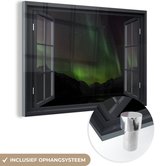 MuchoWow® Peinture sur verre 60x40 cm - Peinture sur verre acrylique - Transparent - Aurores boréales - Vert - Photo sur verre - Peintures