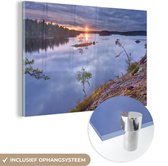 Coucher de soleil au parc national de Tiveden en Suède Plexiglas 90x60 cm - Tirage photo sur Glas (décoration murale en plexiglas)