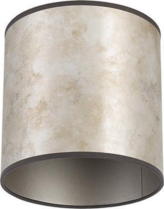 QAZQA cilinder stof - Klassieke Lampenkap - Ø 200 mm - Zilver -