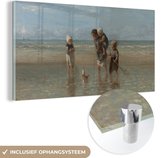 MuchoWow® Glasschilderij 120x60 cm - Schilderij acrylglas - Kinderen der zee - Schilderij van Jozef Israëls - Foto op glas - Schilderijen