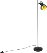 QAZQA tommy fl - Industriele Vloerlamp | Staande Lamp - 1 lichts - H 1200 mm - Zwart - Industrieel -  Woonkamer | Slaapkamer
