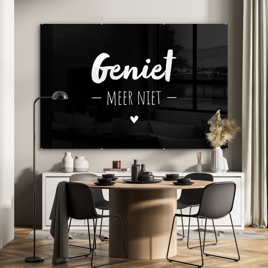 MuchoWow® Peinture sur verre 150x100 cm - Peinture sur verre acrylique - Profitez-en plus - Citations - Profitez - Texte - Photo sur verre - Peintures