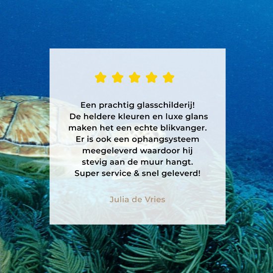 MuchoWow® Glasschilderij 30x20 cm - Schilderij acrylglas - Groene zeeschildpad op Bonaire - Foto op glas - Schilderijen