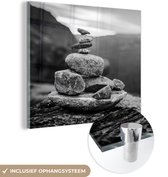 Peinture sur Verre - Pierres d'Équilibrage en Norvège - 90x90 cm - Peintures sur Verre Peintures - Photo sur Glas