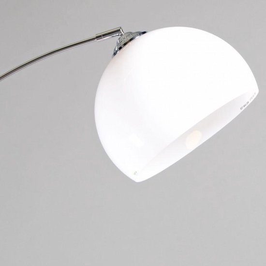 QAZQA arc-basic - Moderne Staande booglamp - 1 lichts - H 1700 mm - Chroom - Woonkamer
