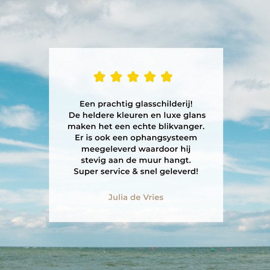 MuchoWow® Peinture sur verre 30x20 cm - Peinture sur verre acrylique - Plage - Été - Nuages ​​- Photo sur verre - Peintures