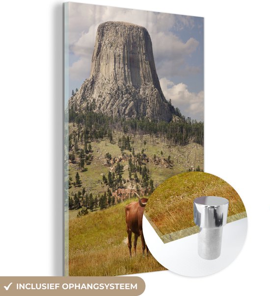 MuchoWow© Canvas Schilderij 90x60 cm Kamer Decoratie Woonkamer Slaapkamer Room Decor Wanddecoratie Wall Art Painting Waterval - Planten - Mos
