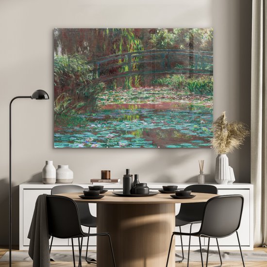 MuchoWow® Peinture sur verre 120x90 cm - Peinture sur verre acrylique - Étang aux Water - Peinture de Claude Monet - Photo sur verre - Peintures