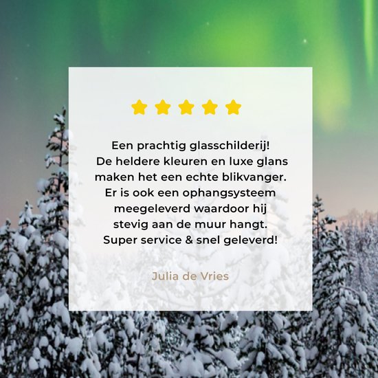 MuchoWow® Peinture sur verre 40x80 cm - Peinture sur verre acrylique - Paysage d'hiver en Finlande - Photo sur verre - Peintures