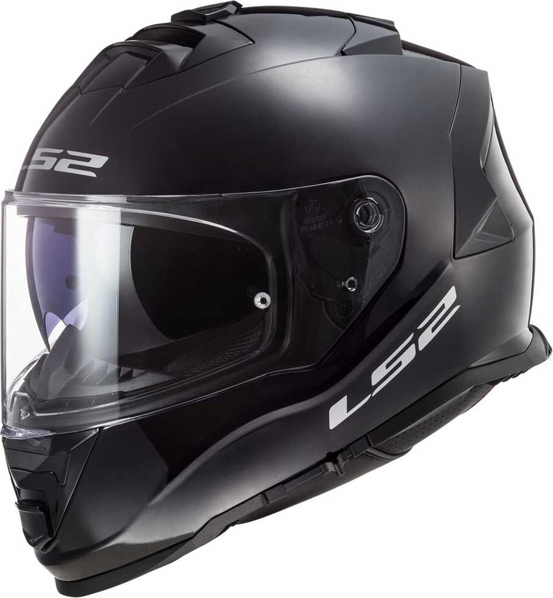 LS2 FF800 Storm Solid Gloss Black Full Face Helmet XS - Maat XS - Helm