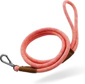 Leashr Hondenriem - Leiband met Clipsluiting - Design - Hond - Licht Rood - Kwaliteit - 1 CM x 150 CM