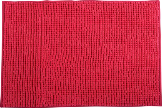 MSV Badkamerkleed/badmat/toilet - voor op de vloer - fuchsia roze - 60 x 90 cm - microvezel - anti-slip