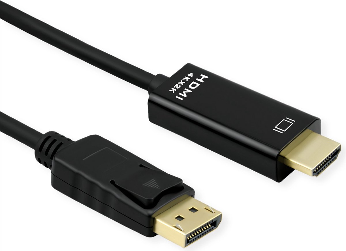 ROLINE DisplayPort Kabel DP - UHDTV, Dun, M/M, zwart, 2 m