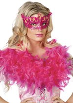 Venetiaans masker metaal pink/goud