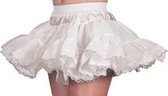 Feestkleding Petticoat kort wit met zilveren bies meisje Maat 140