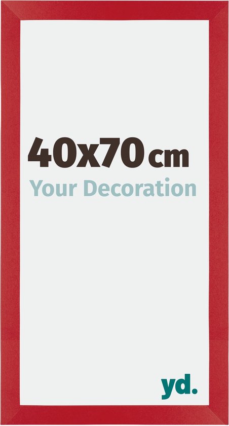 Cadre photo rouge texturé 40x70 cm, 'Your Decoration', format portrait.