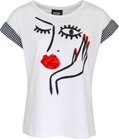Verysimple • wit t-shirt met knipogende dame • maat S (IT42)