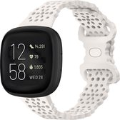 Strap-it Smartwatch bandje - siliconen bandje met patroon - geschikt voor Fitbit Versa 3 / Versa 4 / Sense / Sense 2 - zand roze
