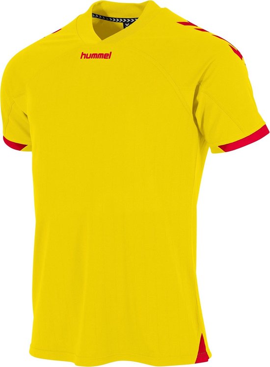 Hummel Fyn Shirt Korte Mouw Heren - Geel / Rood | Maat: L