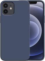 Smartphonica Siliconen hoesje voor iPhone 12/12 Pro case met zachte binnenkant - Donkerblauw / Back Cover geschikt voor Apple iPhone 12;Apple iPhone 12 Pro