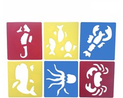 Akyol - Teken sjablonen voor uw kind – Tekenen – Sinterklaas cadeau - Stencils – Hagedis – Vissen– Schorpioen – Walvis – Octopus – Kreeft – 6 stuks