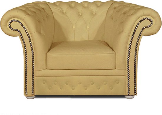 Chesterfield Fauteuil Winfield Basic Luxe Leer | Ivoor | 2 tot 4 weken levertijd