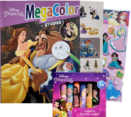 koppeling Hallo Nieuwheid Disney Princess - Belle - Kleurboek met 130 pagina's met 25 stickers - 22  foamstickers... | bol.com
